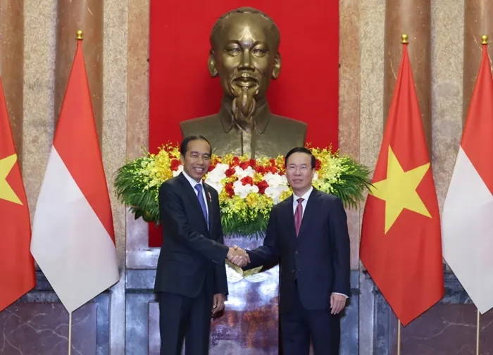 Chủ tịch nước Việt Nam tiếp đón Tổng thống Indonesia