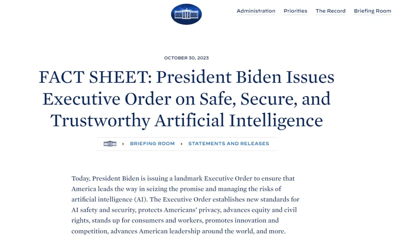 Tổng thống Biden ban hành Sắc lệnh về trí tuệ nhân tạo