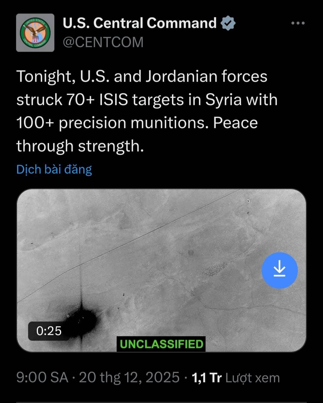 Hoa Kỳ mạnh tay không kích trả đũa IS tại Syria