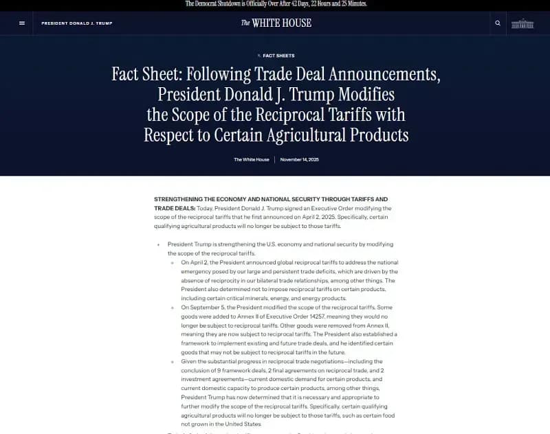 Hoa Kỳ công bố thỏa thuận thương mại cùng loạt quốc gia Nam Mỹ