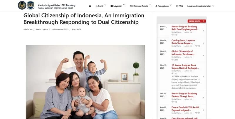 Chính phủ Indonesia giới thiệu GCI: Giải pháp mới cho vấn đề song tịch