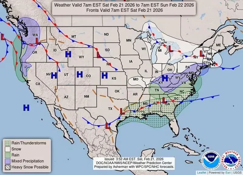 Hoa Kỳ: Hơn 50 triệu người nguy cơ đối mặt siêu bão tuyết